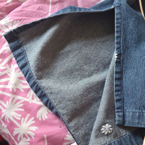 Comfort Corner Blue Denim Sleeveless Embroidered Long Shift Dress Women Size 2X - Picture 3 of 6